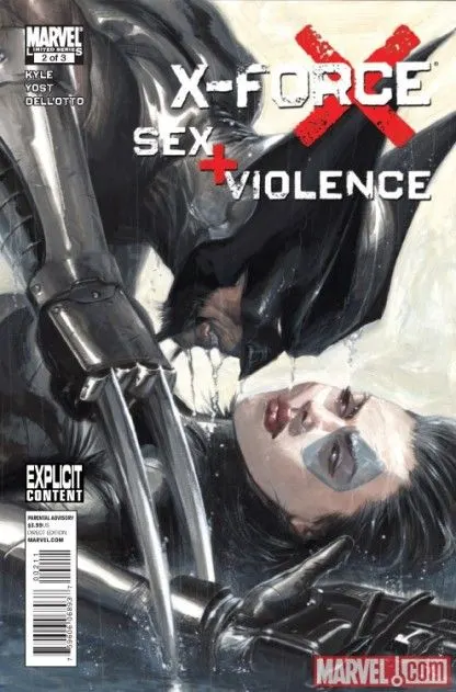 X-Force: Sex and Violence #2 comic book cover, 2010