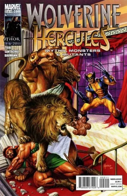 Wolverine / Hercules: Myths, Monsters and Mutants #2 comic book cover, 2011