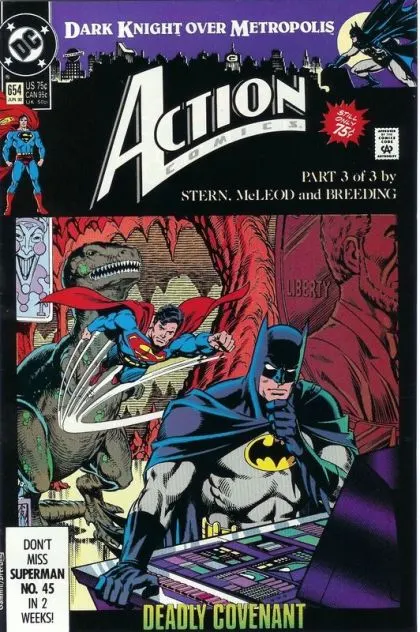 Action Comics, Vol. 1 #654 comic book cover, 1990