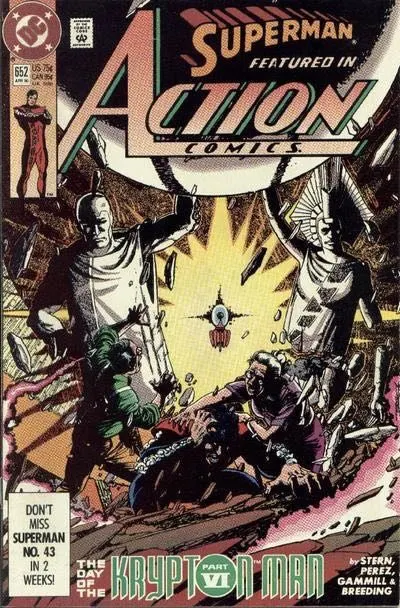 Action Comics, Vol. 1 #652 Direct Edition comic book cover, 1990