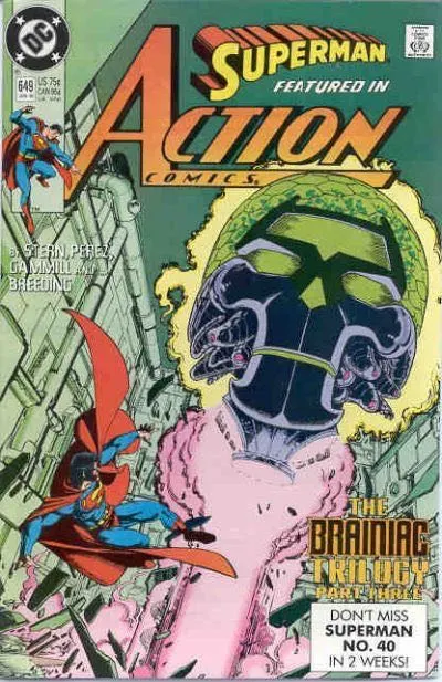 Action Comics, Vol. 1 #649 Direct Edition comic book cover, 1990