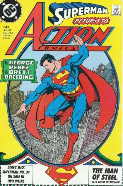 Action Comics, Vol. 1 #643 Direct Edition comic book cover, 1989