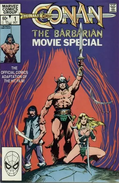 Conan the Barbarian Movie Special #1 Direct Edition comic book cover, 1982