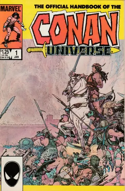 The Official Handbook of the Conan Universe #1 Direct Edition comic book cover, 1986