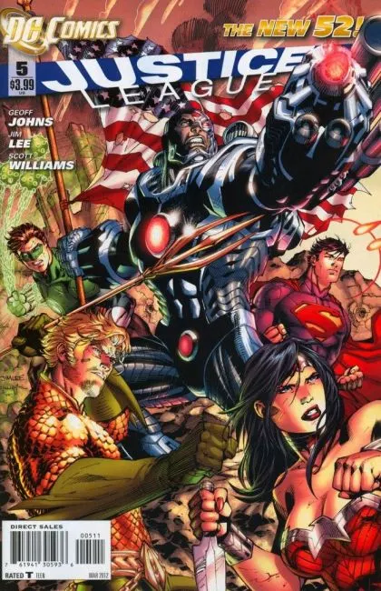 Justice League, Vol. 1 #5 Jim Lee Regular Cover comic book cover, 2012