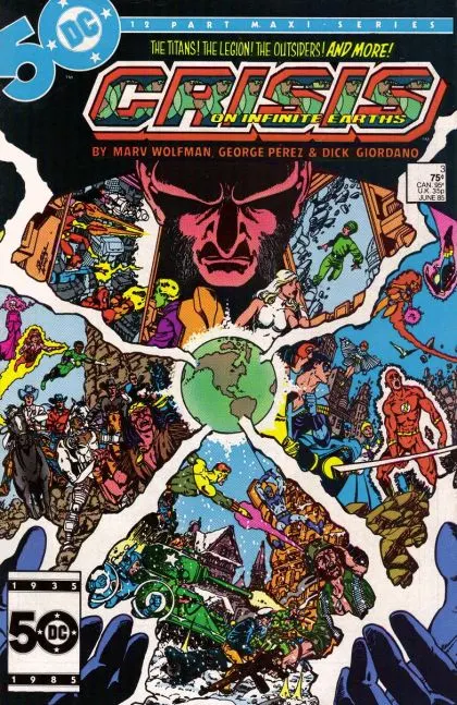 Crisis On Infinite Earths #3 Direct Edition comic book cover, 1985