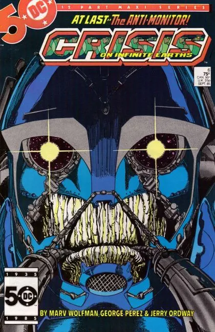 Crisis On Infinite Earths #6 Direct Edition comic book cover, 1985