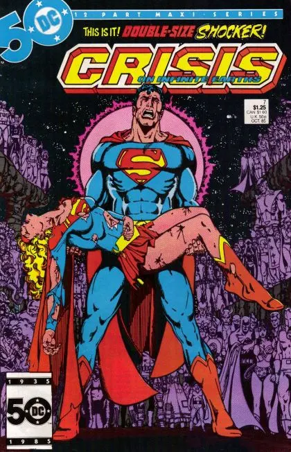 Crisis On Infinite Earths #7 Direct Edition comic book cover, 1985