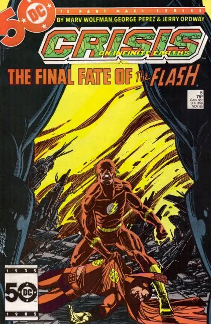 Crisis On Infinite Earths #8 Direct Edition comic book cover, 1985