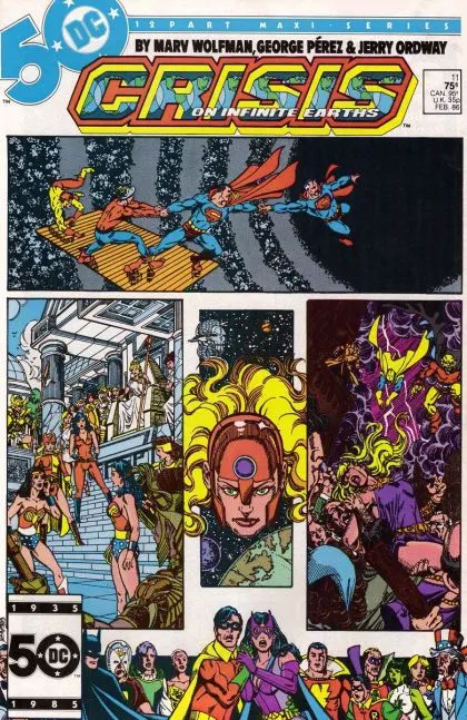 Crisis On Infinite Earths #11 Direct Edition comic book cover, 1986