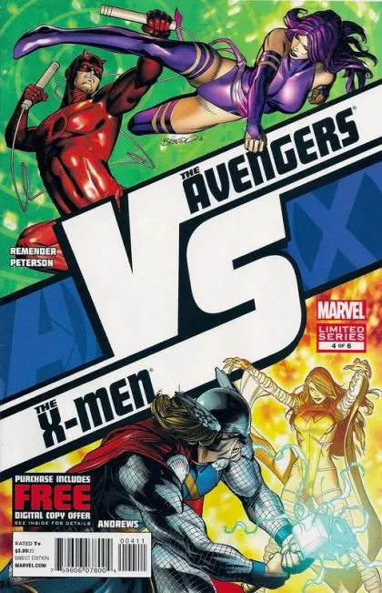 AvX vs. #4 Brandon Peterson Regular Cover comic book cover, 2012