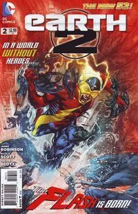 Earth 2 #2 2nd Printing Variant Cover comic book cover, 2012
