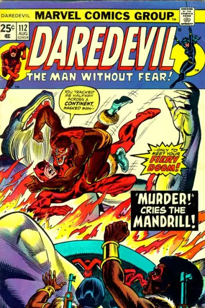 Daredevil, Vol. 1 #112 Regular Edition comic book cover, 1974