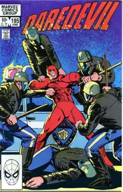 Daredevil, Vol. 1 #195 Direct Edition comic book cover, 1983
