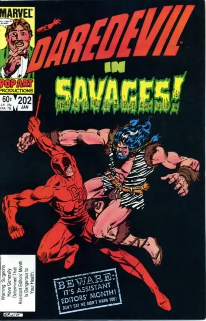 Daredevil, Vol. 1 #202 Direct Edition comic book cover, 1984