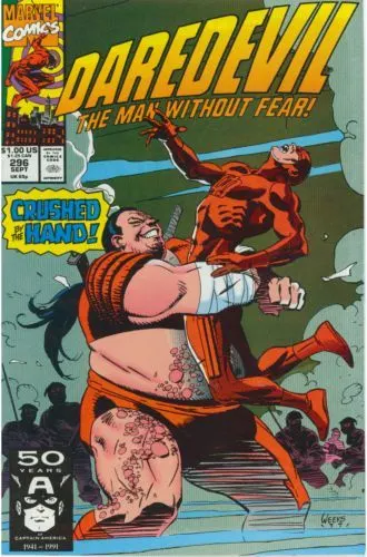 Daredevil, Vol. 1 #296 Direct Edition comic book cover, 1991