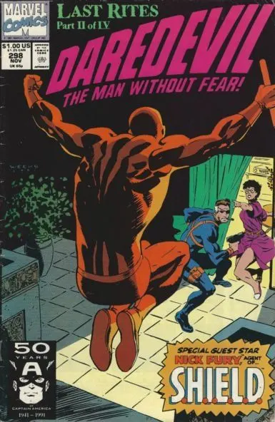 Daredevil, Vol. 1 #298 Direct Edition comic book cover, 1991