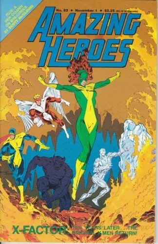 Amazing Heroes #83 comic book cover, 1985