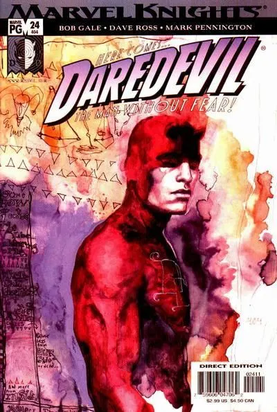 Daredevil, Vol. 2 #24 David Mack Regular comic book cover, 2001