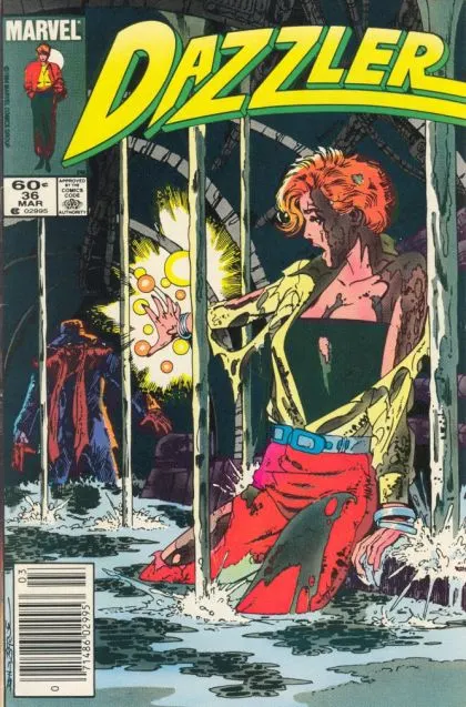 Dazzler, Vol. 1 #36 Newsstand Edition comic book cover, 1985