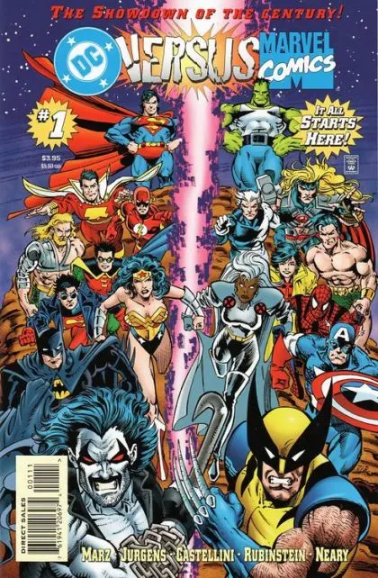 DC Versus Marvel / Marvel Versus DC #1 Direct Edition comic book cover, 1996