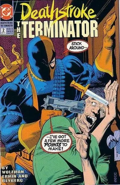 Deathstroke, The Terminator #2 comic book cover, 1991