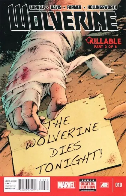 Wolverine, Vol. 5 #10 comic book cover, 2013