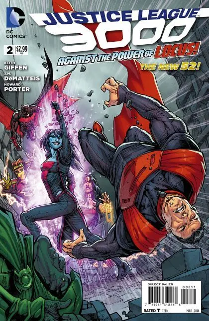 Justice League 3000 #2 comic book cover, 2014