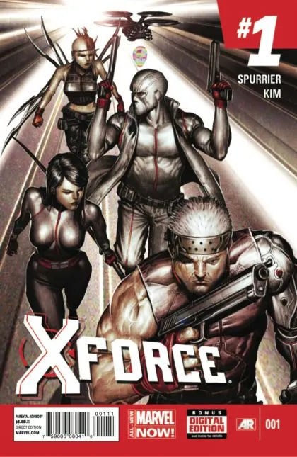 X-Force, Vol. 4 #1 Regular Rock-He Kim Cover comic book cover, 2014