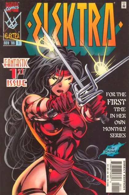 Elektra, Vol. 1 #1 Direct Edition comic book cover, 1996