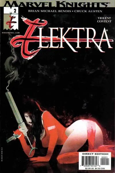 Elektra, Vol. 2 #2 Bill Sienkiewicz Variant comic book cover, 2001