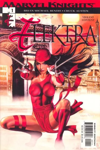 Elektra, Vol. 2 #1 Direct Edition comic book cover, 2001