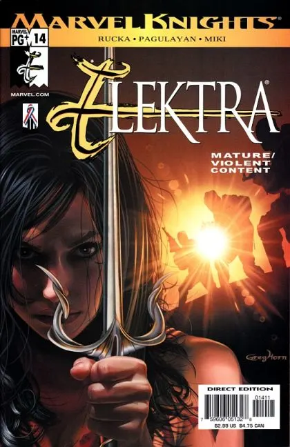 Elektra, Vol. 2 #14 Direct Edition comic book cover, 2002