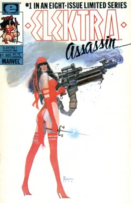 Elektra: Assassin #1 comic book cover, 1986