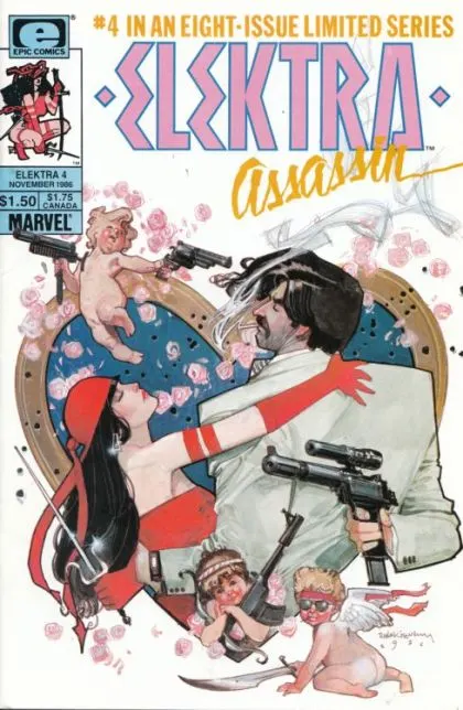 Elektra: Assassin #4 comic book cover, 1986