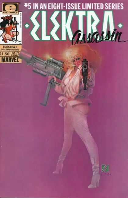 Elektra: Assassin #5 comic book cover, 1986