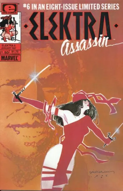 Elektra: Assassin #6 comic book cover, 1987