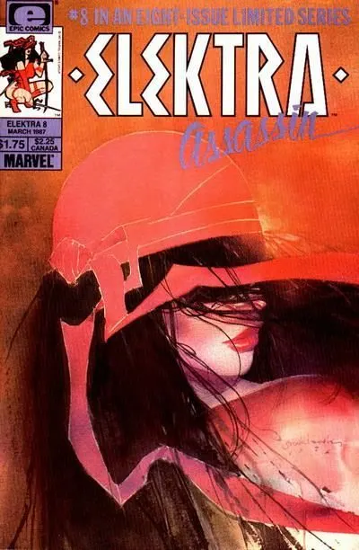 Elektra: Assassin #8 comic book cover, 1987