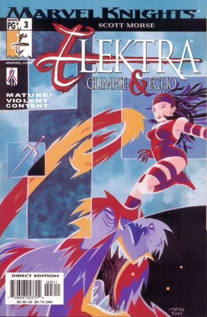 Elektra: Glimpse & Echo #3 comic book cover, 2002