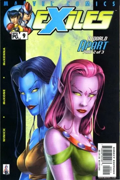 Exiles, Vol. 1 #9 Direct Edition comic book cover, 2002
