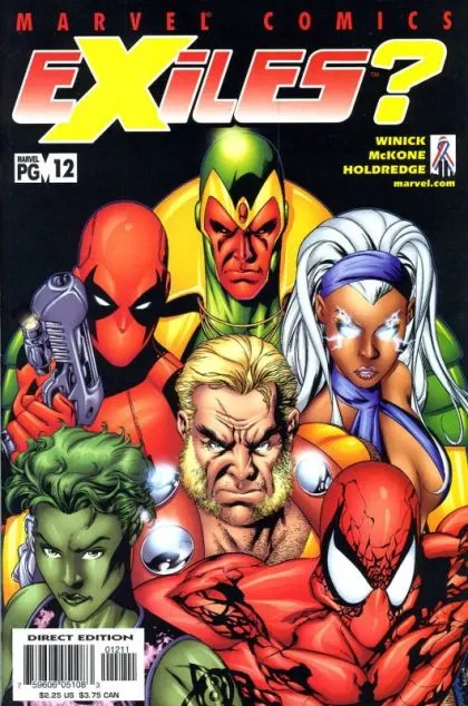 Exiles, Vol. 1 #12 Direct Edition comic book cover, 2002