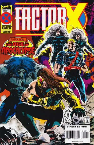 Factor X #1 Direct Edition comic book cover, 1995