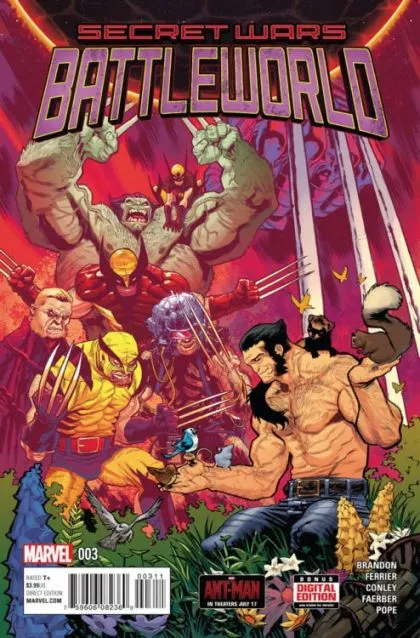 Secret Wars: Battleworld #3 Scott Hepburn Cover comic book cover, 2015