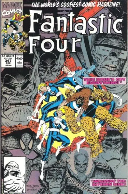 Fantastic Four, Vol. 1 #347 Direct Edition comic book cover, 1990