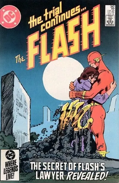Flash, Vol. 1 #343 Direct Edition comic book cover, 1985