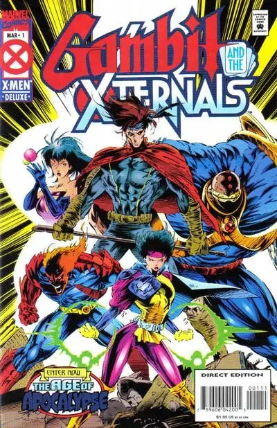 Gambit and the X-Ternals #1 Direct Edition comic book cover, 1995