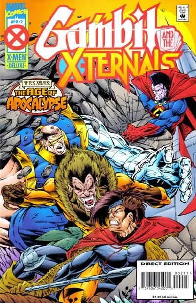 Gambit and the X-Ternals #2 Direct Edition comic book cover, 1995