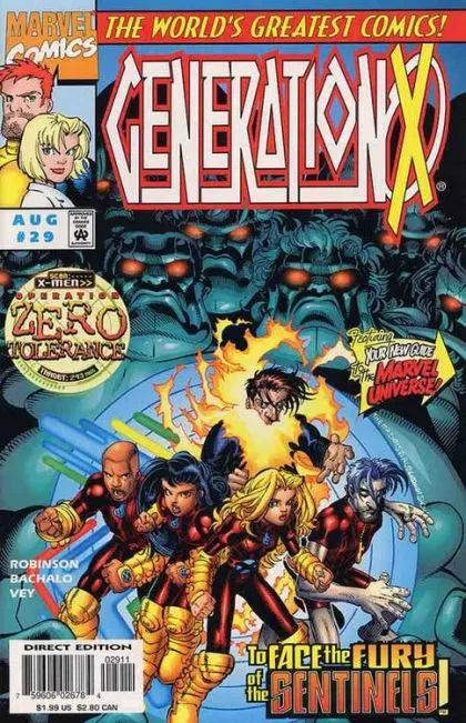 Generation X, Vol. 1 #29 Direct Edition comic book cover, 1997