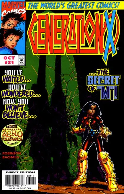 Generation X, Vol. 1 #31 Direct Edition comic book cover, 1997