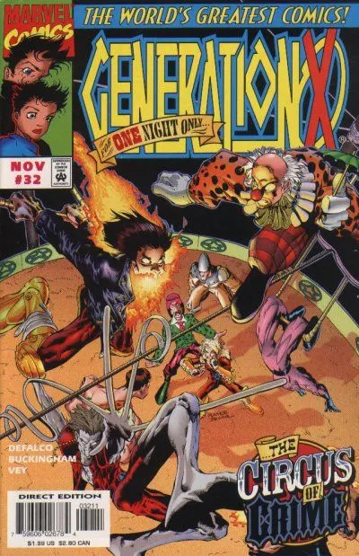 Generation X, Vol. 1 #32 Direct Edition comic book cover, 1997